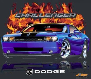 Mopar Muscle Car   2008 Dodge Challenger Flamed T Shirt  