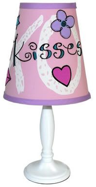 Hugs & Kisses Lamp Shade with White Base~Choice of 2  