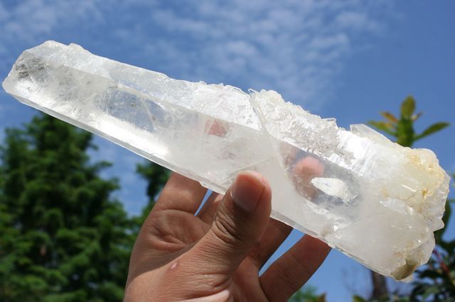 Lemurian Seed Quartz Clear Crystal Natural Point Wand  