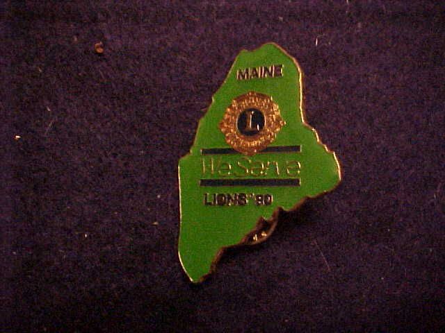 LIONS CLUB PIN MAINE RARE VARIATION 1990 WRONG COLOR  