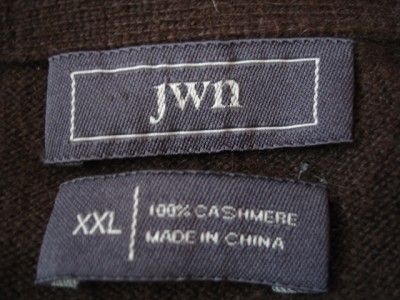 JWN 100% CASHMERE ARGYLE BROWN SWEATER XXL  