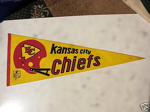 Kansas City Chiefs Vintage Football Pennant 1960s 1970  