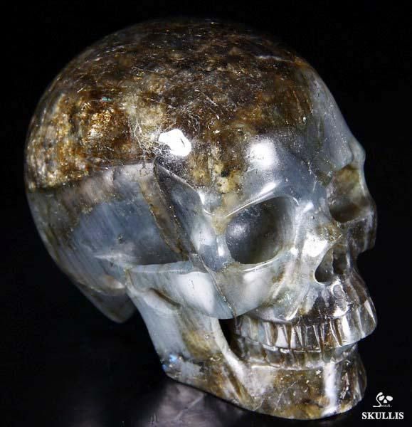 Huge 4.3 Labradorite Carved Crystal Skull, Healing  