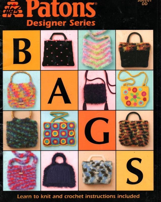 Knitting Crochet Pattern Purse Handbags 8 designs  