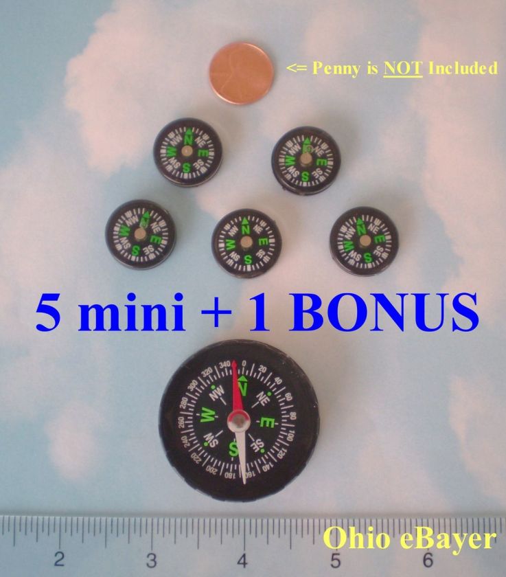   new 3/4 Small Mini Compasses for travel, navigation, directions, etc