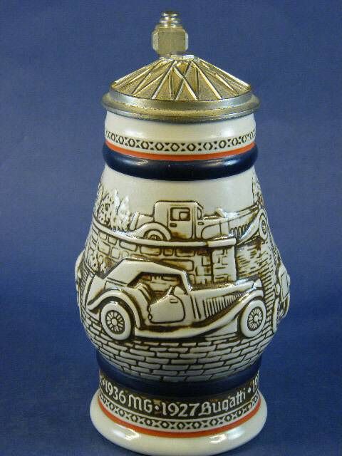 1979 Avon Antique Automobiles Cars Lidded Beer Stein  