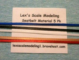 Seatbelt Material 5 Color Pack 1/24 & 1/25 Models  