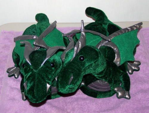 HAPPY FEET DRAGON SLIPPERS/SHOES SIZE MEDIUM  