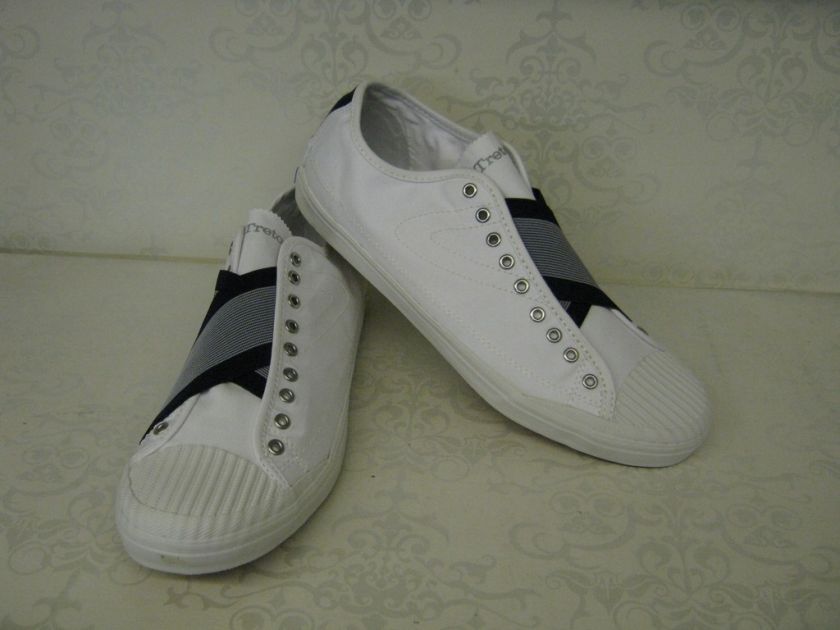 Mens Tretorn Skymra Poplin White Canvas Plimsolls  