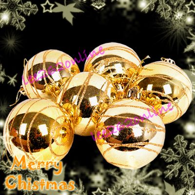 gold christmas tree decorations set of 6 baubles this is