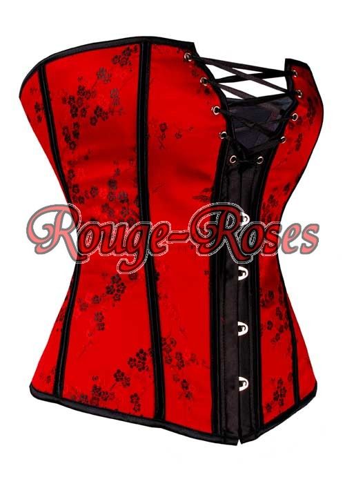 Sexy Red Lace Up Front CORSET French Bustier S 6XL g8040_r