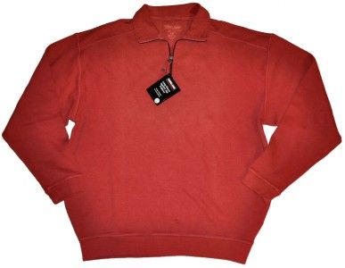 KIRKLAND Signature Long Sleeve Quarter Zip Mens Pullover Red Size 
