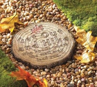 Set of 3 Hiking Log Stepping Stones YARD home TRAIL  