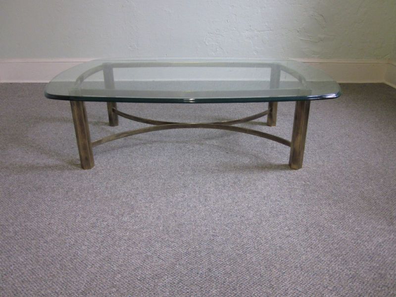 Mastercraft, Baker Brass and Glass Cocktail Table  