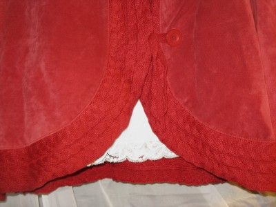   TAG $139 COLDWATER CREEK RED LEATHER SUEDE SWEATER JACKET PLUS SIZE 2X