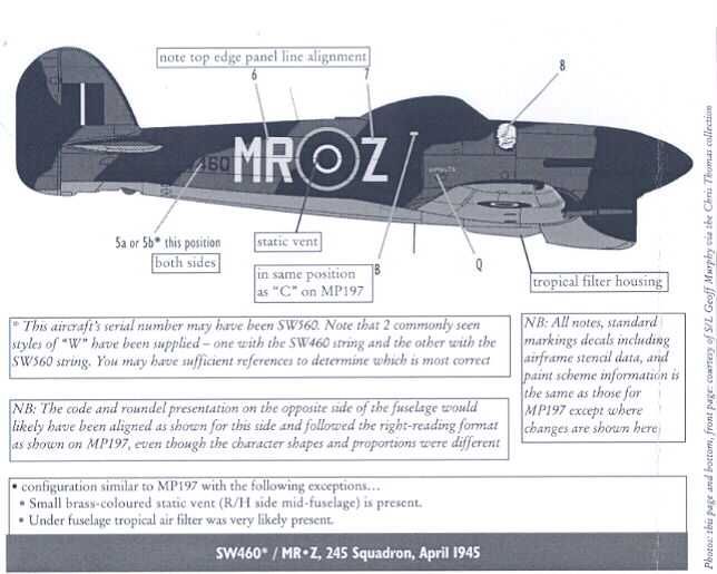 Aviaeology Decals 1/32 SHARKMOUTH HAWKER TYPHOON  