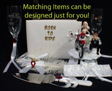 Sexy red Off Road Dirt Bike Motorcycle wedding Cake topper Honda track 