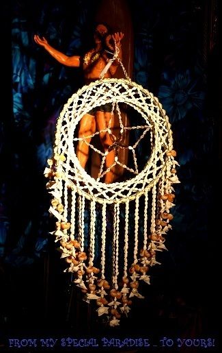 HAWAII HAWAIIAN HAND MADE SEA SHELL DREAM CATCHER  