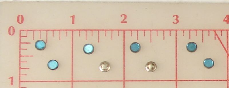 Vintage turquoise glass montees doll buttons 6mm  