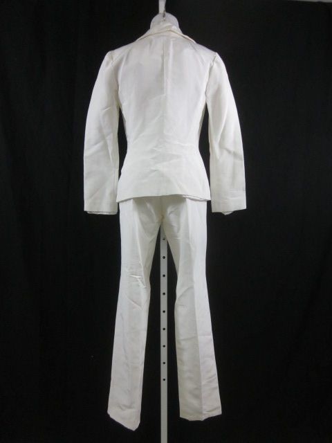 NWT VICTOIRE White Pleated Blazer Pants Suit Sz 38  