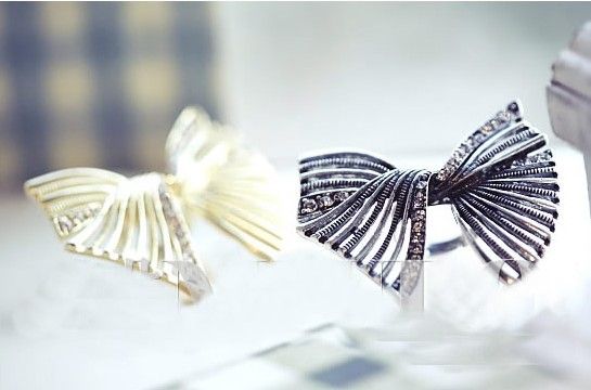 Lady Fashion Hollow out Adjustable Clear Rhinestone Bow Cocktail 