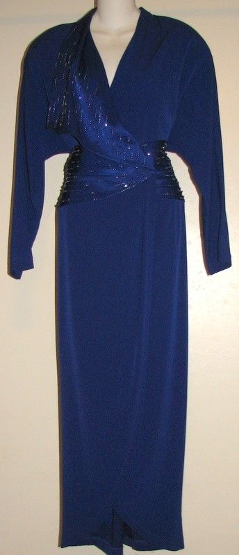 STUNNING ROYAL PURPLE LILLIE RUBIN DAYMORE COUTURE EVENING GOWN sz14 