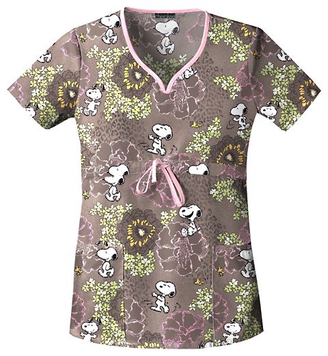 Cherokee VNeck Scrub Top in Snoopys Spot That Beagle  