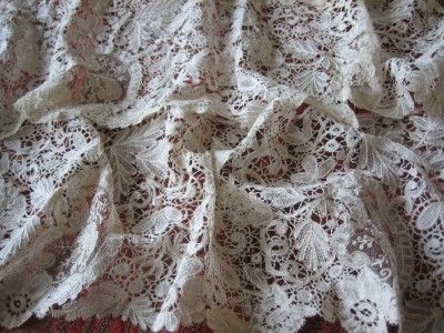 VINTAGE ANTIQUE BRUSSELS MIXED LACE BOBBIN LACE TRIM  