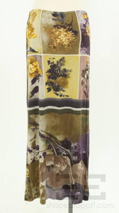 Jean Paul Gaultier Femme 2 Pc Multicolor Floral Print Top & Skirt Set 