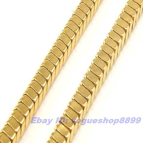 19.7 UNIQUE SQUARE 18K YELLOW GOLD GP NECKLACE SOLID FILL GP CHAIN 