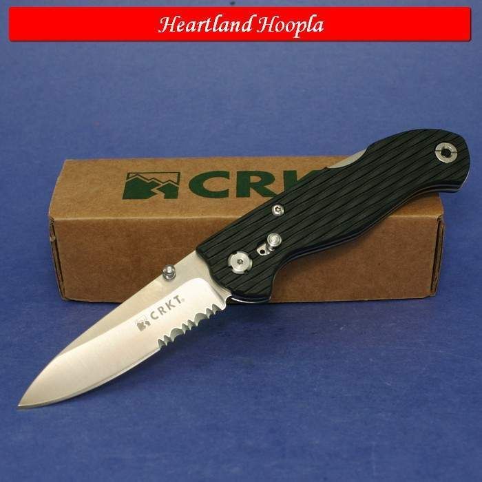 CRKT Lake 111 Z 2 Combo Edge Knife With Black Handles  