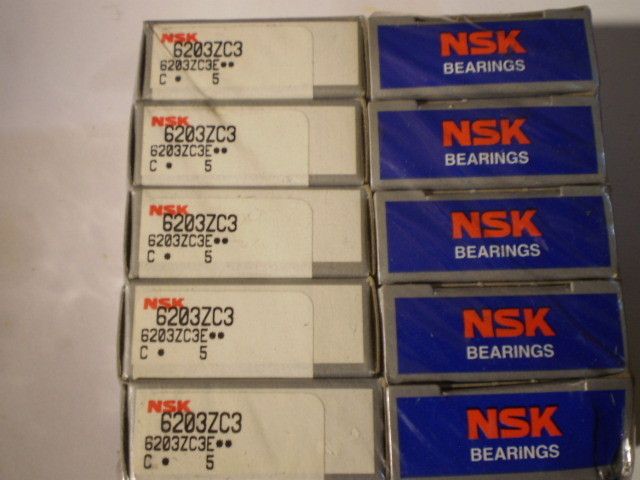 10 NSK 6203ZC3 ROLLER BALL BEARING NEW NIB FS  