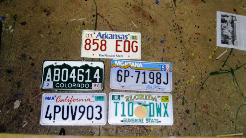 ARKANSAS, COLORADO, MONTANA, CALIFORNIA, FLORIDA PLATES  