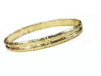 GENUINE14K GOLD FILLED RIGID DOUBLE BAMBOO dsgn BANGLE  