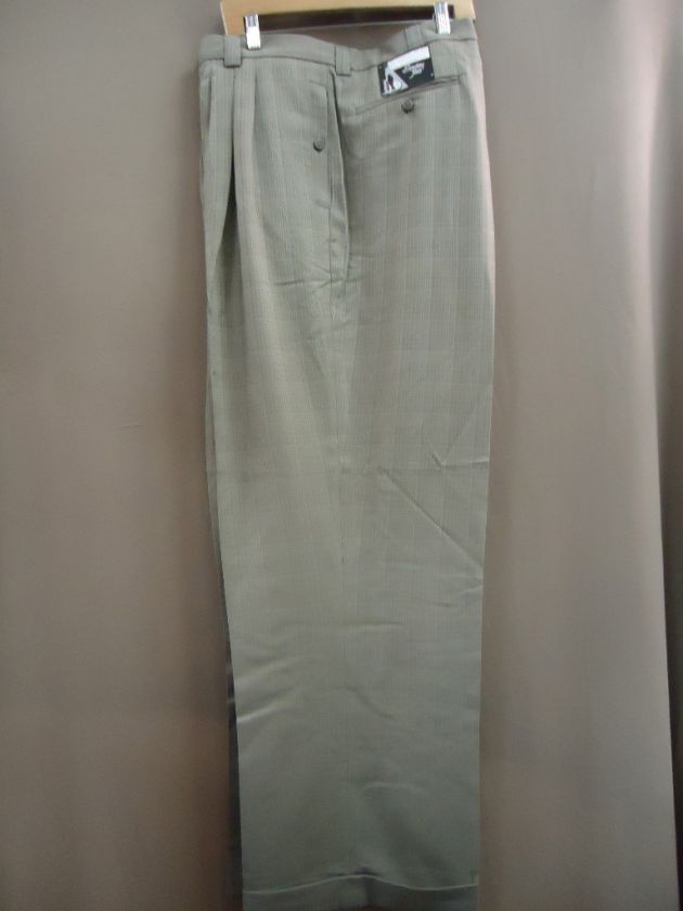 New Mens Smokey Joe Beige Checker Wide Leg Dress Pants  