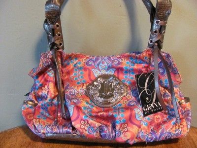 NWT Genna de Rossi Shoulder Bag Handbag Purse Hobo Satchel Pink Silver 