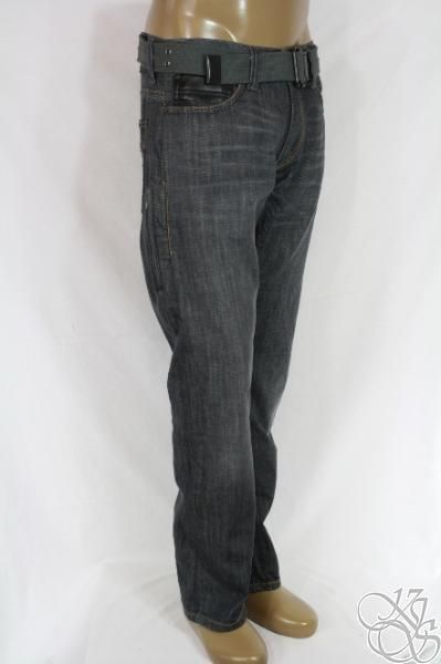 LEVIS JEANS 514 Slim Fit Straight Leg Carbon Denim Mens Pants w/ Belt 