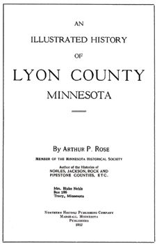 1912 Genealogy & History of Lyon County Minnesota MN  