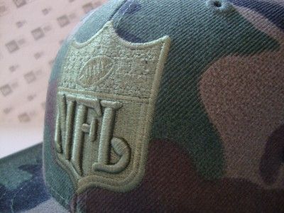 NFL LOGO CAMOUFLAGE CAMO REFEREE FITTED REEBOK HAT CAP PACKERS LIONS 