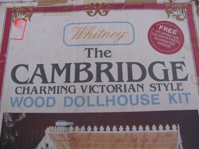   WHITNEY THE CAMBRIDGE CHARMING VICTORIAN WOOD DOLLHOUSE KIT DOLL HOUSE