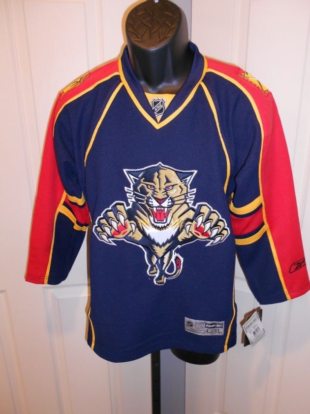 NEW Reebok Florida PANTHERS YOUTH Large/XLarge L/XL SEWN Jersey 4AF 