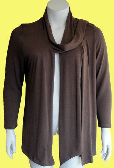 PLUS SIZE WOMENS KNIT CARDIGAN (BLACK BROWN PURPLE RUST IVORY)SWEATER 