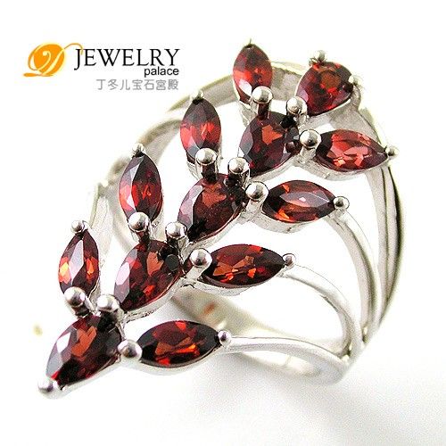 FASHION SPARKLY 3.8ct Genuine Garnet Ring 925 Sterling Silver  