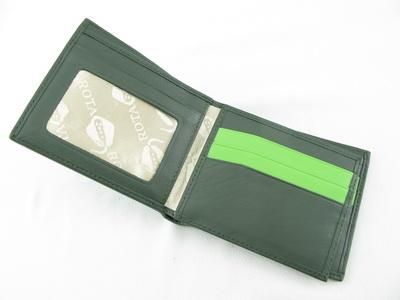 Genuine Polished Stingray Leather Skin Bi Fold Wallet GREEN + FREE 