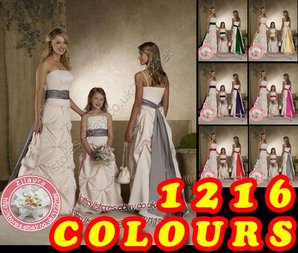 Long sash Bridesmaid dress flower girl dress party dress ball gown 