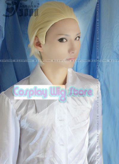 Axis Powers Hetalia Germany Anime Cosplay Golden Blonde Hair Wig 