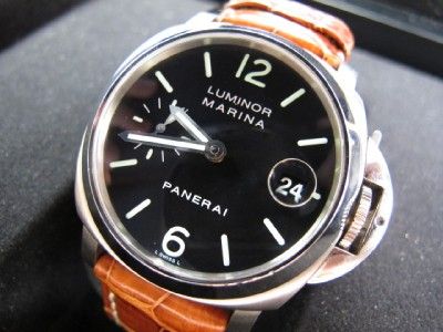 Panerai Luminor 40mm Marina Stainless Automatic Black Dial Box and 