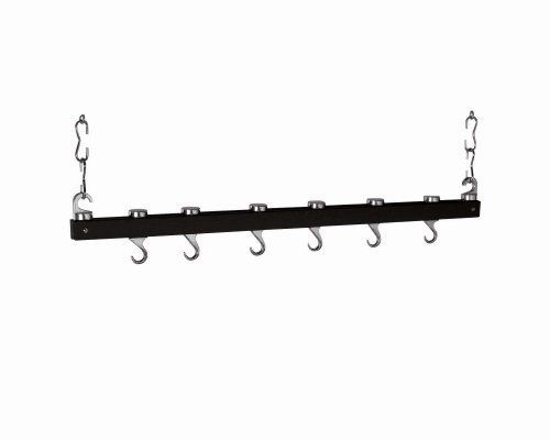   Housewares PR 40215 36 Inch Hardwood Hanging Pot Rack, Charcoal Grey