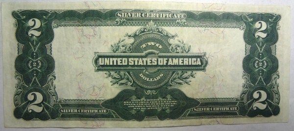 1899 $2.00 SILVER CERTIFICATE AU NICE  