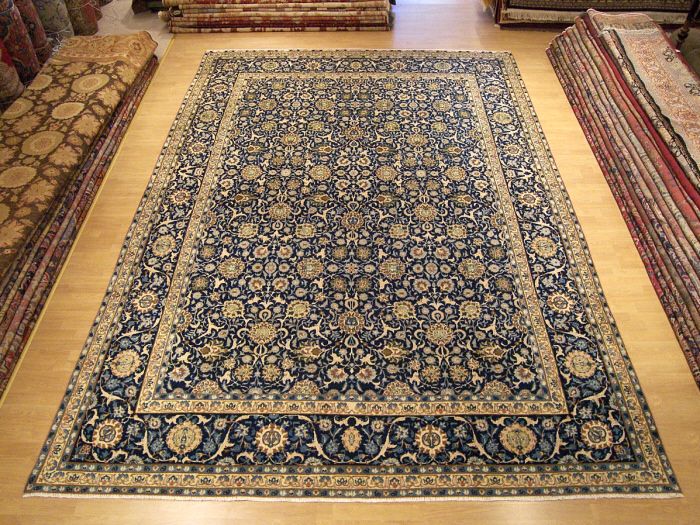   Handmade Carpet Antique Persian Royal Kashan Wool Rug Great Condition